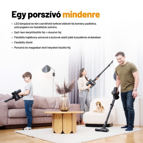 Lauben Stick Vacuum Mop 3in1 Pet Deluxe 400BC Álló Rúdporszívó